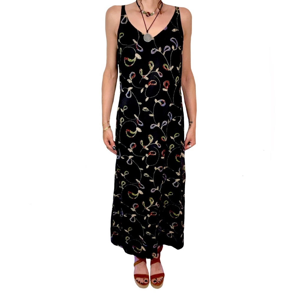 Sisley V-Neck Floral Printed Maxi Dress Size S